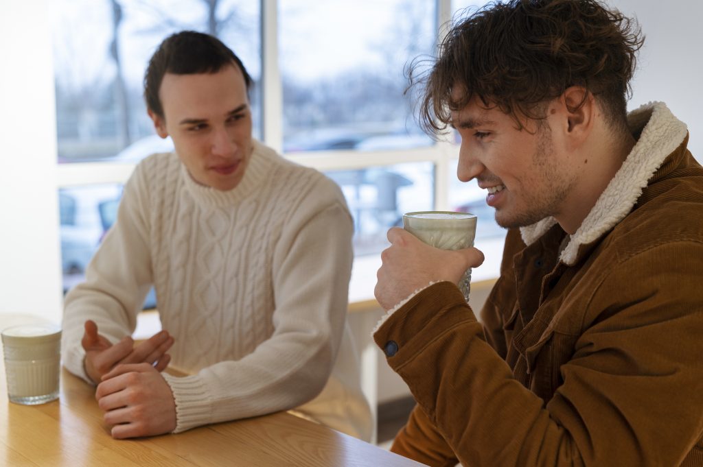 man drinking matcha tea 1