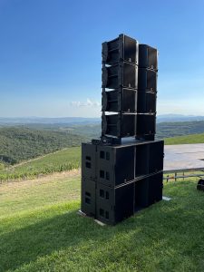 ljudanläggning utomhus bröllop i Italien
